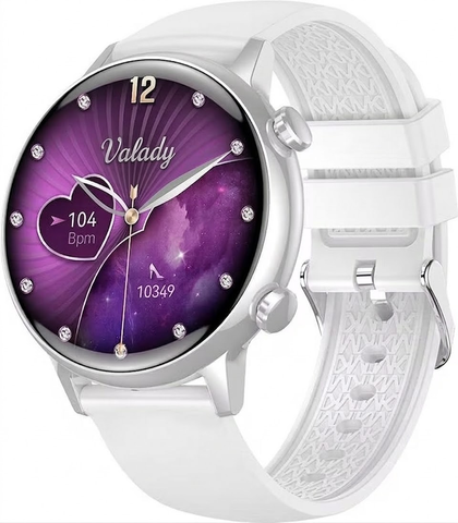 Смарт-годинник VALADY J4 mini 39mm Білий + ремінець 18mm силіконовий-білий + ремінець 18mm металевий-срібло 155159 фото