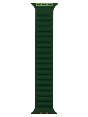 Ремінець шкіряний магнітний 45/44/42mm Темно-зелений