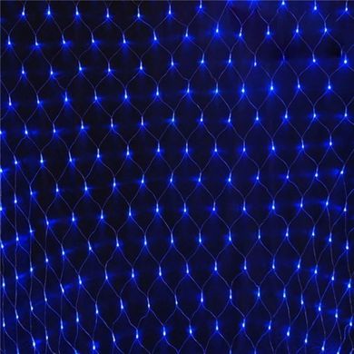 Гірлянда сітка на прозорому дроті, 144 LED лампи, синє світло, 1.5*1.5 метра (G57)