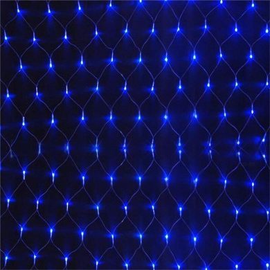 Гірлянда сітка на прозорому дроті, 144 LED лампи, синє світло, 1.5*1.5 метра (G57)
