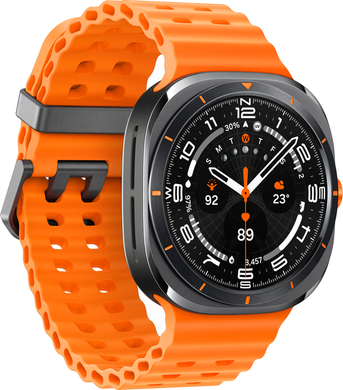 Смарт-годинник GRAFEN Ultra Titanium 47mm Чорний + ремінець 47mm силіконовий помаранчевий 155167 фото