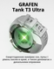 Смарт-годинник GRAFEN Tank T3 Ultra Чорний + ремінець 22mm силіконовий-чорний