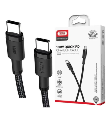 Кабель XO-NB-Q199 Silicone Type-C to Type-C 100W Cable Black