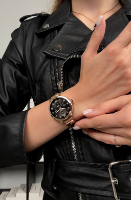 Смарт-годинник Valady Rose 39mm Золото + ремінець 16mm силіконовий-пудровий + ремінець 18mm металевий-золото copy_66813684 фото