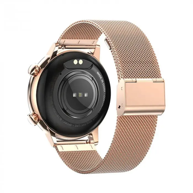 Смарт-годинник VALADY J4 mini 39mm Золотий + ремінець 18mm силіконовий-рожевий + ремінець 18mm металевий-золото 4848007 фото