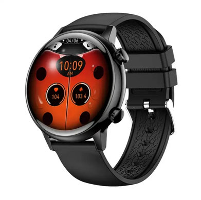 Смарт-годинник VALADY J4 mini 39mm Чорний + ремінець 18mm силіконовий-чорний + ремінець 18mm металевий-чорний 4848007 фото