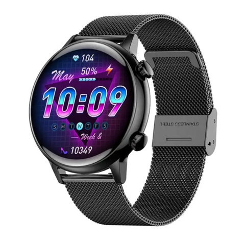 Смарт-годинник VALADY J4 mini 39mm Чорний + ремінець 18mm силіконовий-чорний + ремінець 18mm металевий-чорний 4848007 фото
