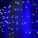 Гірлянда-бахрома на прозорому дроті, з синім світлом, 200 LED, 3.5 x 0.45 м (G61)