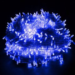 Гирлянда-нить на прозрачном проводе, 500 LED ламп, с синим светом, 32 м (арт 32)