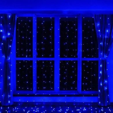 Гірлянда-нитка на прозорому дроті, 500 LED ламп, із синім світлом, 32 м (арт 32)