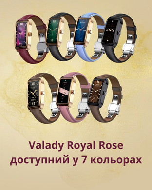 Смарт-годинник Valady Royal SE Золото + ремінець 14mm шкіряний-Бордовий copy_55620955 фото