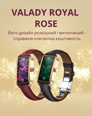 Смарт-годинник Valady Royal SE Золото + ремінець 14mm шкіряний-Бордовий copy_55620955 фото