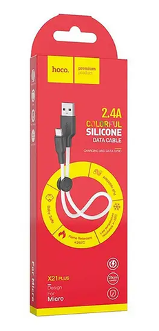 Кабель Hoco X21 Plus Silicone MicroUSB White