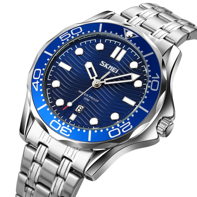 Годинник Skmei 9276SSIBU Silver-Blue Steel Strap 5445923 фото