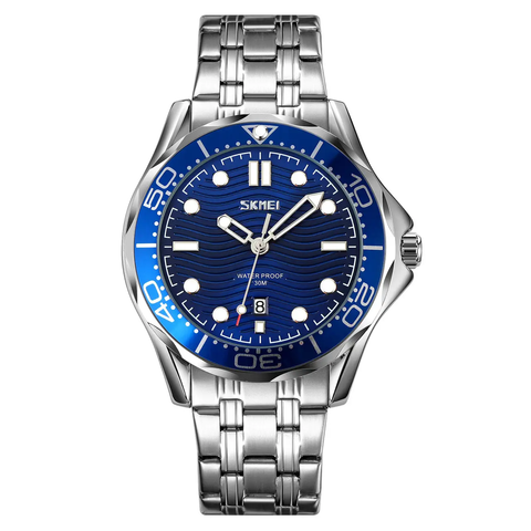 Годинник Skmei 9276SSIBU Silver-Blue Steel Strap 5445923 фото